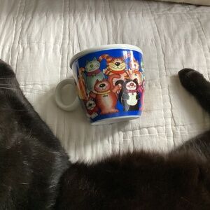 STOKES GOURMET LARGE CAT THEMED MUG WITH COVER
